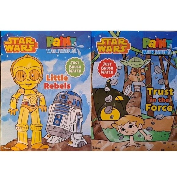 Star Wars Paint With Water Book Set Of 2 Trust In The Force,Little Rebels - Picture 1 of 4